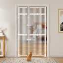 unipaws 86" High Extra Tall Cat Gate, Auto Closing and No Drilling Safety Gate for Doorway Hallway Stairs, Cat Dog Proof, Fit for 35"-51" Wide Opening, Indoor Use, White, 35"-51"w86"h