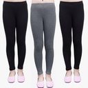 IRELIA Girls Leggings 3 Pack Modal Size 4-16 Stretchy Pants Medium