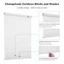 Changshade Cordless Cellular Shades,Blackout Honeycomb Shades for Windows,Pull Down Pleated Blinds,Easy to Install for Indoor Windows and French Doors,White,38" w x 64" h