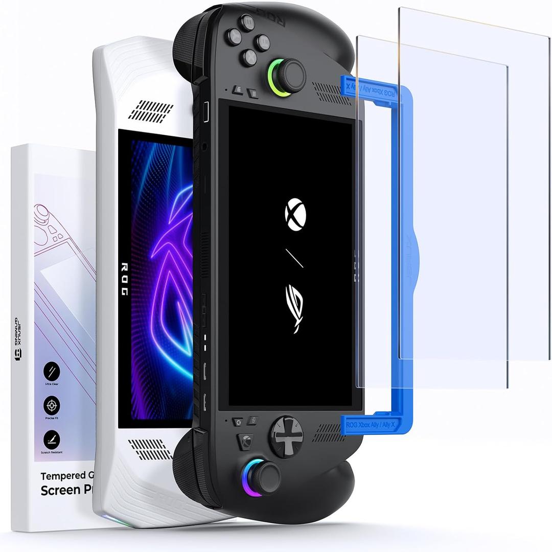 JSAUX Anti-Glare Screen Protector for ROG Xbox Ally/ROG Xbox Ally X (2025) / ROG Ally 2-Pack, Matte 9H Hardness Tempered Glass with Guide Frame, 7" Anti-Scratch Screen Protector for ASUS ROG Ally X | Anti Glare, 9H Hardness, Tempered Glass, with Guiding Frame, 7 inch, Anti-Scratch