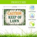 Set of 3 Double Sided 12x8 Inches Plastic Sign With H-Stakes "Caution Keep of Lawn" - Keep Grass Stay Treated Lawn - No Pets on Chemically Treated Yard - Please Do Not Spray Wildlife Habitat
