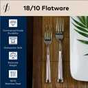 FORTESSA Doria 18/10 Stainless Steel Flatware, 5 Piece Place Setting With Table Knife, Forks and Spoons (Service For 1), Dishwasher Safe, Polished