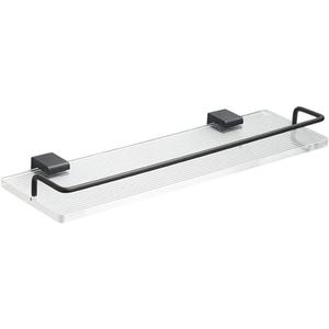 Shower Caddy,Bathroom Shelf Acrylic Wall Mounted Storage Rack Towel Rack Multifunctional Corner Bathroom Shelf Kitchen Shelf/50Cm Black