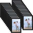 Redbaker 24 Pack 4 x 6 In Picture Frames Bulk Black Photo Display Frames for Wall Mount Tabletop Home Office School Display Valentine's Mother's Day Wedding Anniversary Favor Gift