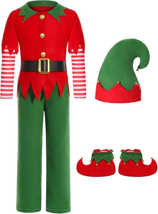 Costumerry Elf Costume for Kids Boys Christmas Outfit (7-8 Years)