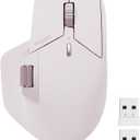 Rapoo MT760 Multi-Device Wireless Mouse, Bluetooth 5.0 and 2.4GHz Multi-Mode Connection, Up to 4 Devices, 11 Programmable Buttons, 4K DPI, Ergonomic Design, 90 Days Battery Life, PC, Pink