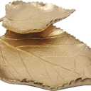 Jewelry Dish, Metal Trinket Dish Leaf Shaped Ring Holder Jewelry Organizer Vanity Dish Tray for Dresser Christmas Birthday Wedding Gifts Double Mulberry Leaves