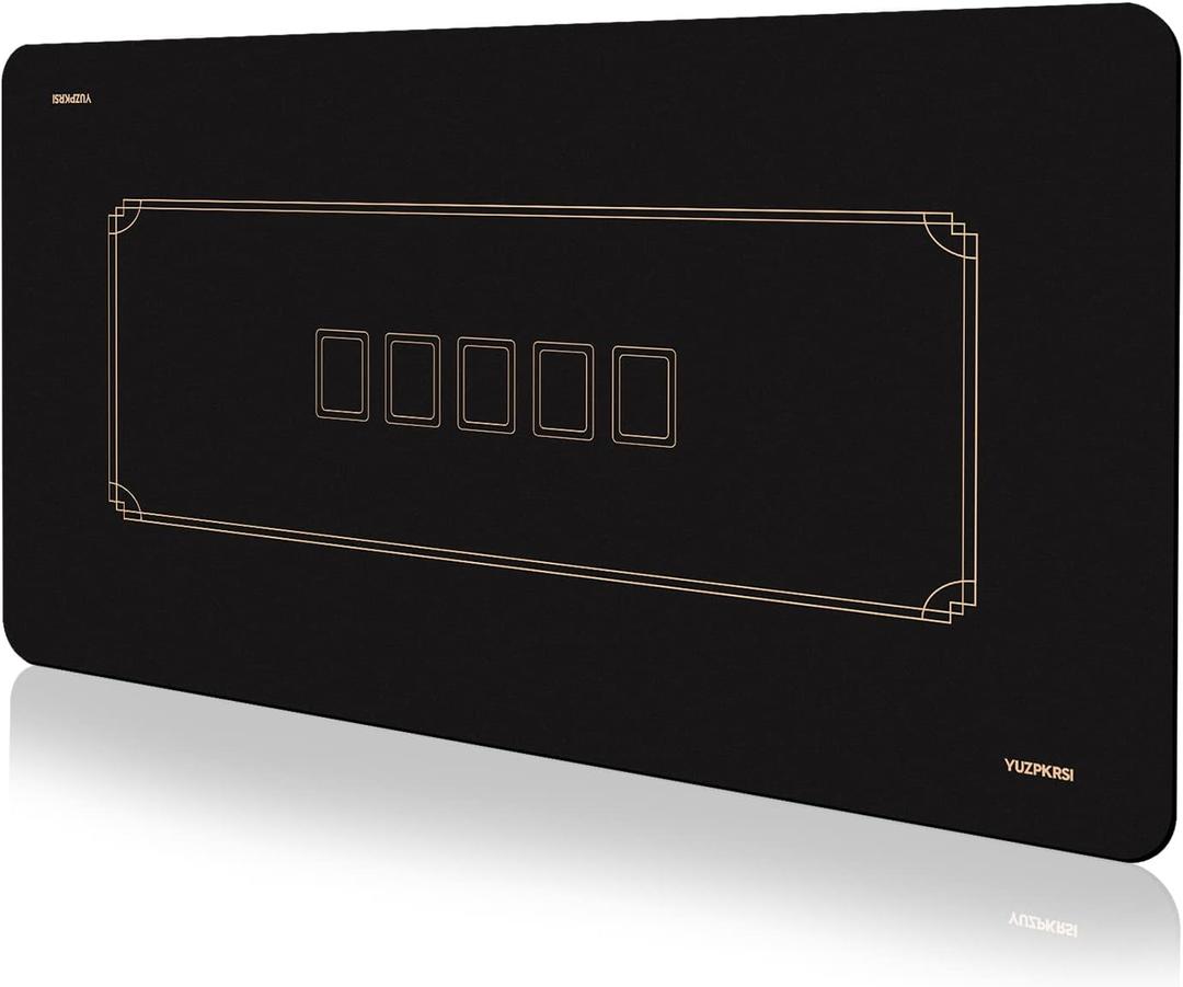 YUZPKRSI 70 x 35 Inch Texas Hold'em Poker Mat Waterproof, 8 Players Poker Table Mat Water Repellent, Portable Poker Table Top Topper with Thicken Carrying Bags for Poker Games, Blackjack, Casino