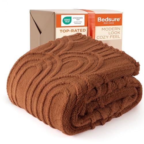 Bedsure GentleSoft Burnt Orange Throw Blanket for Couch - Super Soft & Cozy Fall Blankets for Women, Cute Fluffy Fleece Throw for Girls, Room Decor Aesthetic Gifts for Women, 80x60 Inches