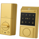 Security Smart Lock, Fingerprint Keyless Entry Door Lock, Front Door Smart Lock Deadbolt Semiconductor Recognition Virtual Password 5 Unlocking Way Easy to Install Electronic
 (Gold)