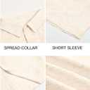 Runcati Mens Casual Shirts Button Down Short Sleeve Lightweight Linen Shirt Summer Beach Tops with Pocket (X-Large, Beige)