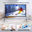 80 Inch Projector Screen with Stand, 16:9 4K HD Movie Projector Screen Outdoor Indoor Front/Rear with Carry Bag for Home Backyard Camping Movie Night