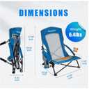 SUNNYFEEL Low Folding Beach Chair for Adults, Portable Lightweight Sling Beach Camping Chairs with Cup Holder, Armrest,Foldable Camp Lawn Chair for Outdoor Sand Concert Travel Sport Events,300LBS