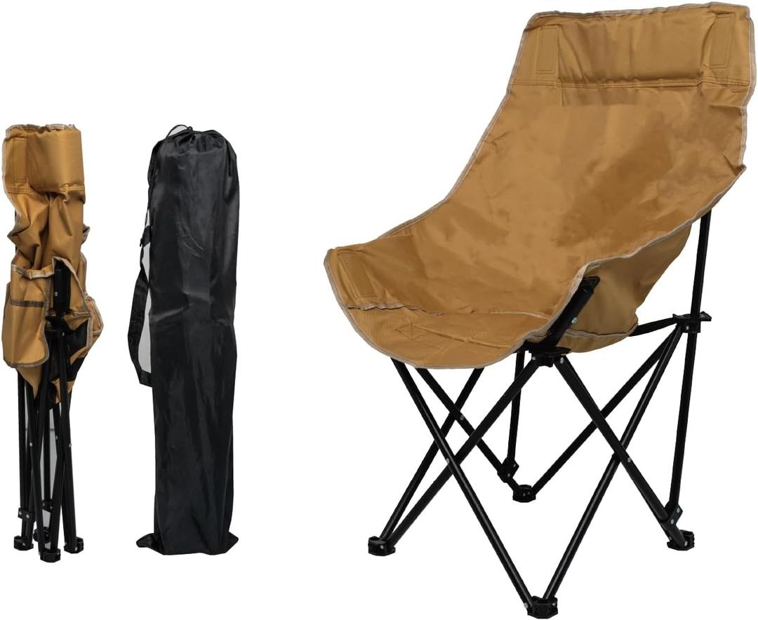 Folding Camping Chair-- Portable，Lightweight, Compact, and Folding Chairs Foldable Backpacking Chair - Ultra Durable for Hiking, Beach, Lawn - Aluminum Alloy Frame (1, khaki, Extra Large and Higher)