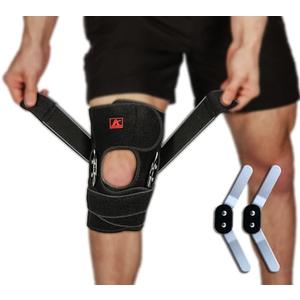 Hinged Knee Brace Support with Strap & Side Patella Stabilizers for Protection & Pain Relief for Arthritis, Meniscus Tear, ACL, MCL - Sports Compression Wrap for Running & Recovery - Men & Women (L)