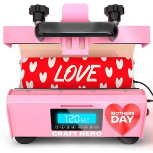 Tumbler Heat Press Machine Craft Hero for Sublimation Suit for 10 oz 20 oz 30 oz Sublimation Blanks Mug Press with Sublimation Paper Heat Tape and Gloves Mug Coffee Cup Straight Blanks Glass Cans