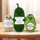 Positive Potato Crochet Emotional Support Gifts for Women Men, Knitted Cute Dolls Stocking Stuffers for Friends, Colleagues, relatives, children Birthdays Desk Home Decor (Potatoes Pickle Avocado)
