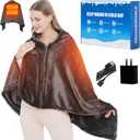 Portable USB Heated Blanket, 59" x 33.5" Soft & Comfortable Heated Blanket Shawl for Indoor Outdoor Cordless Fast Heating with 3 Heat Levels