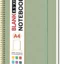 Taja Spiral Blank Notebook, 8.5"x11" Notebooks for Work, Large A4 Journal for Women & Men, Sketch Journal, Journaling Notebook for Writing, Plastic Cover Spiral Journal, Green