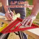 8.5 Inch Large Carpenter Square Multi-Angle Measuring and Marking & Creating Spacing Marks,15-90 Degrees Angle Marking Square,Marking Gauge