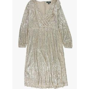 DKNY Women's Dress Sequined Sheath Gold, Size 8