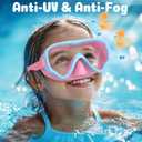 COOLOO 2 Packs Kids Goggles with Nose Cover, 180 Wide View Swimming Goggles for Kids 4-16, No More Hair Snags Anti-Fog No-Leak Snorkel Mask for Boys Girls Youth