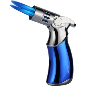 VEXO-Mini4 Torch Lighter Quad 4 Jet Flame Windproof Butane Refill Portable Lighter for Grill BBQ Candle Camping, Gift Idea (Butane NOT Included) (Blue) VEXO-Mini4 Torch Lighter Quad 4 Jet Flame Windproof Butane Refill Portable Lighter for Grill BBQ Candle Camping, Gift Idea (Butane NOT Included) (Blue)