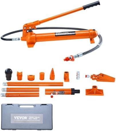 VEVOR Porta Power Kit, 10 Ton Load, Portable Hydraulic Jack with 4.6 ft Extended Oil Hose, Long Handle Design, Auto Body Frame Repair Kit with Portable Storage Case for Car Repair, Truck, Farm
