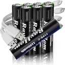 USB Rechargeable Lithium Batteries AAA - 8-Pack Triple A Batteries, Rechargeable AAA Li-ion Battery with 2 USB-C 2-in-1 Charging Cable, 1.5V 1100mWh, Charges 1.5 Hours, Over 1000+ Cycles