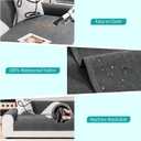Deep Dream Waterproof Couch Cover, Washable Sectional Sofa Cover, Non Slip Couch Cover for Dogs, Sofa Slipcovers for 3 Cushion Couch Sofa L Shaped Couch Protector Covers (Dark Grey,1 PCS 36" x 71")