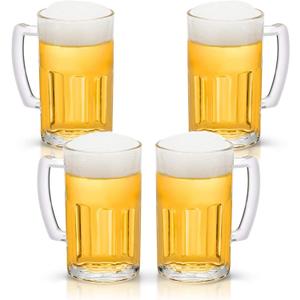 COKTIK 4 Pack Heavy Large Beer Glasses with Handle - 20 Ounce Glass Steins, Classic Beer Mug glasses Set, Lar