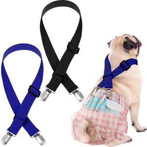 Nuanchu 2 Pieces Dog Suspenders for Diapers Female Male Keeper Suspender Diaper Canine Belly Bands Harness on Your Pet for Dog Skirt and Dress (M)