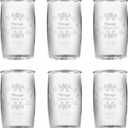 Vintage Drinking Glasses set of 6 Artisan Crafted 20 Oz Premium Clear Glassware for Drinks, beer, Cocktails, and Beverages