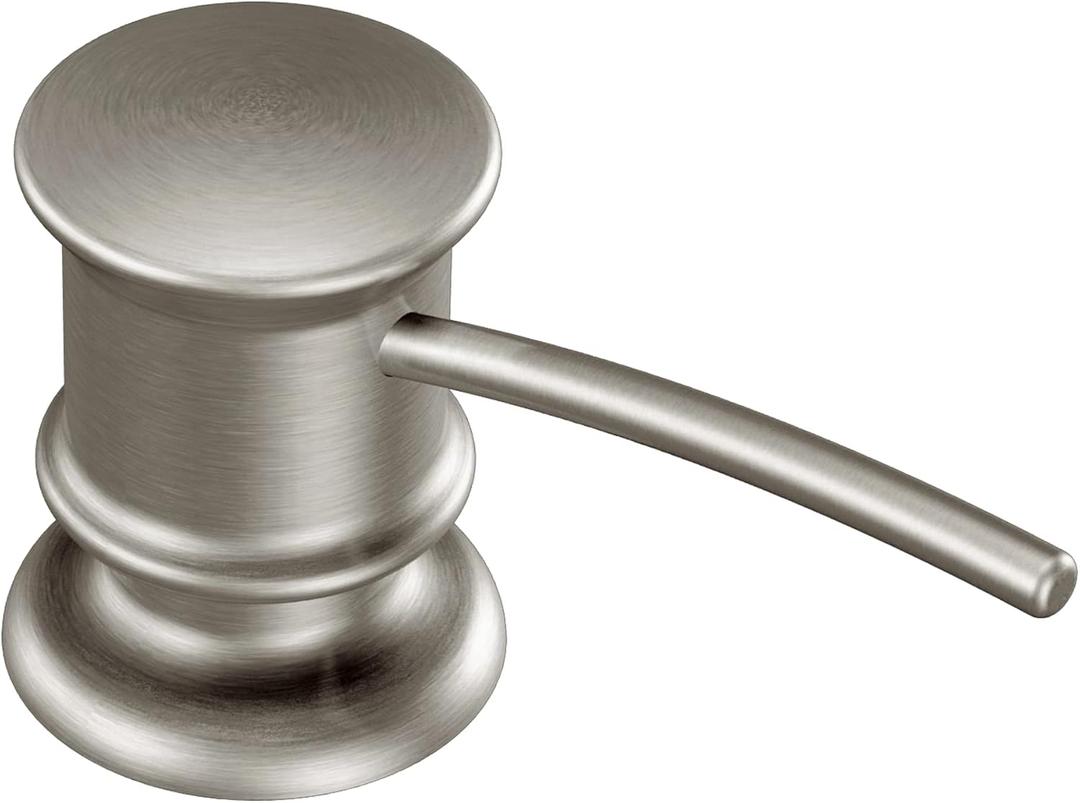 Moen Spot Resist Stainless Deck Mounted Kitchen Soap Dispenser with Above the Sink Refillable Bottle for Kitchen Sink, 3944SRS (Pack of 1)