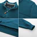 PJ PAUL JONES Men's Quarter Zip Sweater Slim Fit Casual Pullover Sweater Mock Neck Polo Sweaters (Teal, S)
