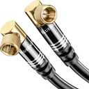 BlueRigger RG6 Coaxial Cable (10FT, 90 Angled to 90 Angled Connector Pin, Gold Plated, Triple Shielded)  Digital Audio Video Coax Cable Cord for HDTV, CATV, Modem, Satellite Receivers