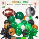 Football Balloon garland arch kit Dark green Brown black balloon large mylar star for sport theme super bowl touch down birthday tailgate party decorations