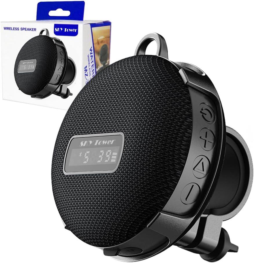 Upgraded Compact Portable Bluetooth 5.0 Wireless Bike 5W/8W Stereo Speaker, IP67 Waterproof Outdoor &10h Play Time, Advanced Class D Amplifier & Built-in Weighty Bass (8W with Speedometer)