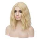 BERON Blonde 12 Inch Wigs for Women Girls Short Curly Wavy Hair Wig 30 cm Light Blond Shoulder Length Body Wave Halloween Cosplay Daily Party Wigs (Light Blonde)