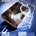 for iPhone 16 Pro Case Clear,Compatiblewith MagSafe,with 2X Screen Protectors & Military-Grade Shockproof Protection Magnetic Slim Case,Transparent Anti-Yellowing,Shockproof Cover for 6.3 inch