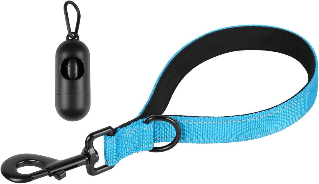 3 x Dog Leash, Short Dog Leash, Leashes for Large Breed Dogs,Traffic Padded Handle- Reflective Training Lead, Perfect for Medium to Large Dogs(12 Inch, Blue)