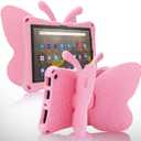 Fire HD 10 Tablet 11th Gen 2021 case Cute Butterfly Case with Stand for Kids Light Weight EVA Rugged Shockproof Heavy Duty Kids Friendly Full Cover for Fire HD 10 11th Gen 2021 (Pink)