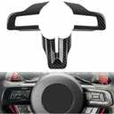 Steering Wheel Cover Trim for Ford Mustang Accessories 2015 2016 2017 2018 2019 2020 2021 2022 2023 Car Interior AccessoriesCarbon Fiber (Black Carbon Fiber)