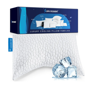 Side Sleeper Pillow for Neck and Shoulder Pain Relief, Cervical Neck Support Pillow for Side Sleepers, Cooling Shredded Memory Foam Pillows for Hot Back Sleepers, Adjustable Curved Queen Bed Pillows