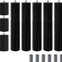 12 Inch Adjustable Bed Legs Replacement for Adjustable Bed Base Frame, 3 in 1 Screw in Legs, M8 Threading with M10 Adapters, Set of 6