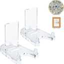 2 Pack Acrylic Easel DisplayPlate Stands for DisplayAdjustable Clear Display Holder for 7" to 12" Platter, Book, Card, Frame, Picture, Artwork, Plaque
