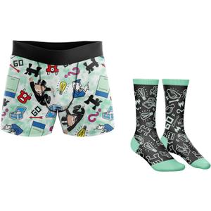 Monopoly mens Lounge Set With Tee & Lounge Pant in Gift Box, Multiple Designs, Size M