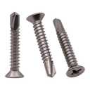 #10 x 1-1/2" Phillips Flat Head Sheet Metal Screws, Stainless Steel 410 Self Drilling Screws for Metal, Countersunk Head, Phillips Drive, Self Tapping, 50 Pack