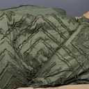 Andency Dark Olive Green Comforter Set Queen Size, Lightweight Fluffy Boho Men Bedding Comforter Set, 3 Pieces Tufted Farmhouse Bed Set for All Seasons (1 Comforter 90x90In, 2 Pillowcases)