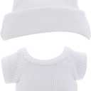 4 x Etistta 17cm Doll Clothes with Cap, Knit Top Hat Clothes for 17cm Doll Accessories Outfits (White)
